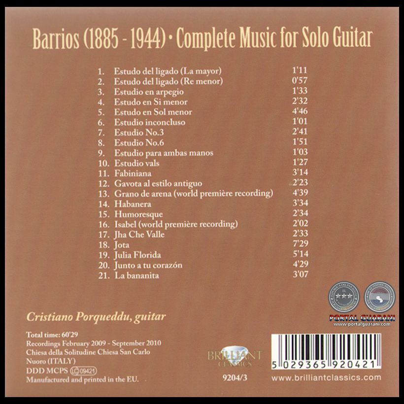 AGUSTÍN BARRIOS - CRISTIANO PORQUEDDU - MATERIAL Nº 3